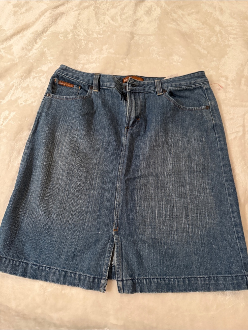 Lee denim jeans skirt  in faded blue wash